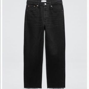 Zara straight leg jeans black size 28 (ca6)